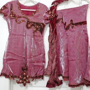3 Piece Pakistani/Indian Party Wear Wedding Ethnic Embroidered Gharara Suit
